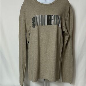 Banana Republic Beige Cotton Long Sleeve Women’s Size Medium T-shirt Logo Front